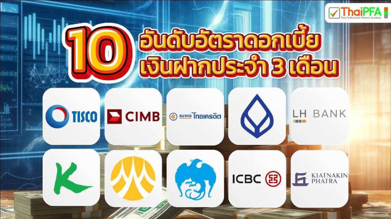 10 อันดับอัตราดอกเบี้ยเงินฝากประจำ 3 เดือน