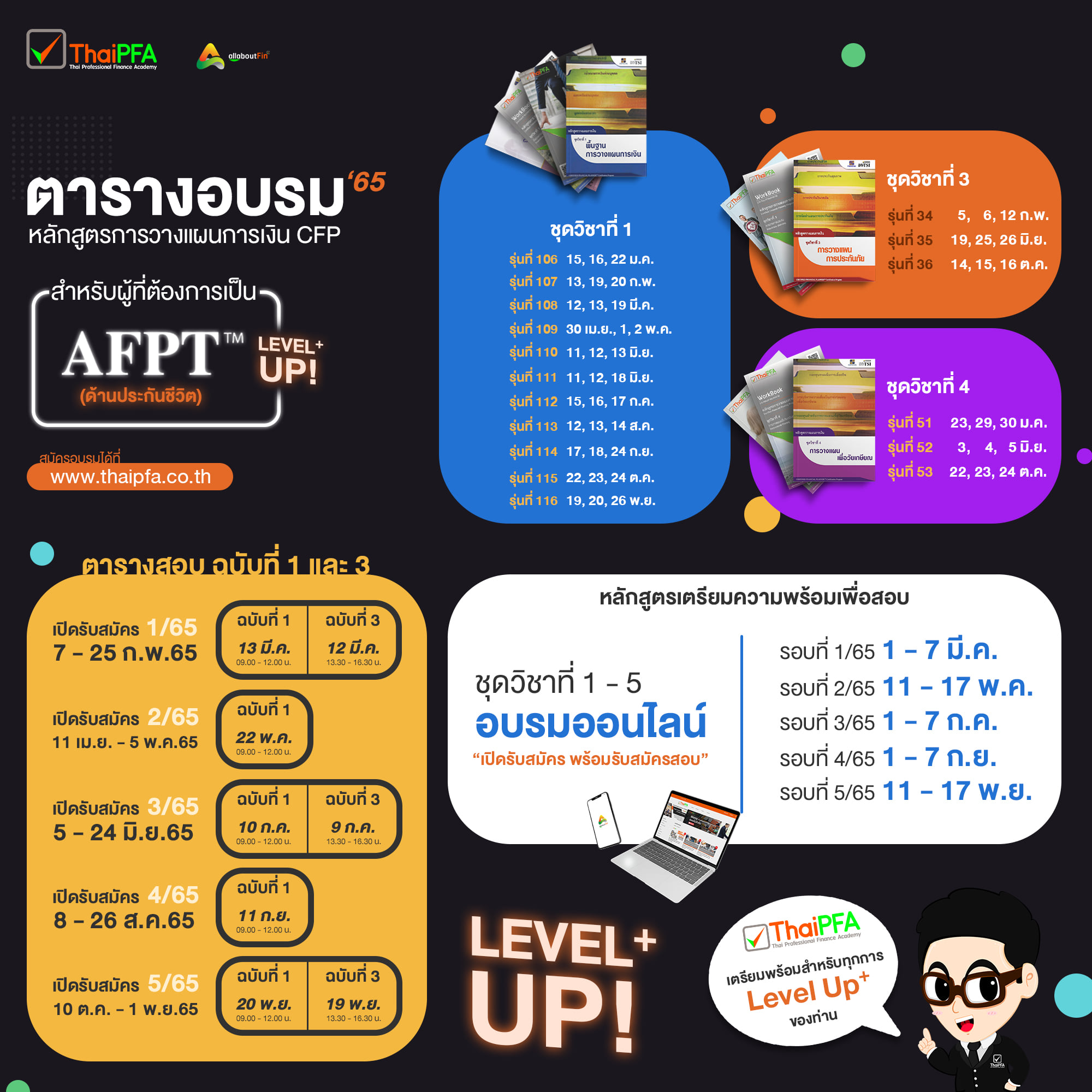 ตารางการอบรมการสอบCFP IP AFPT