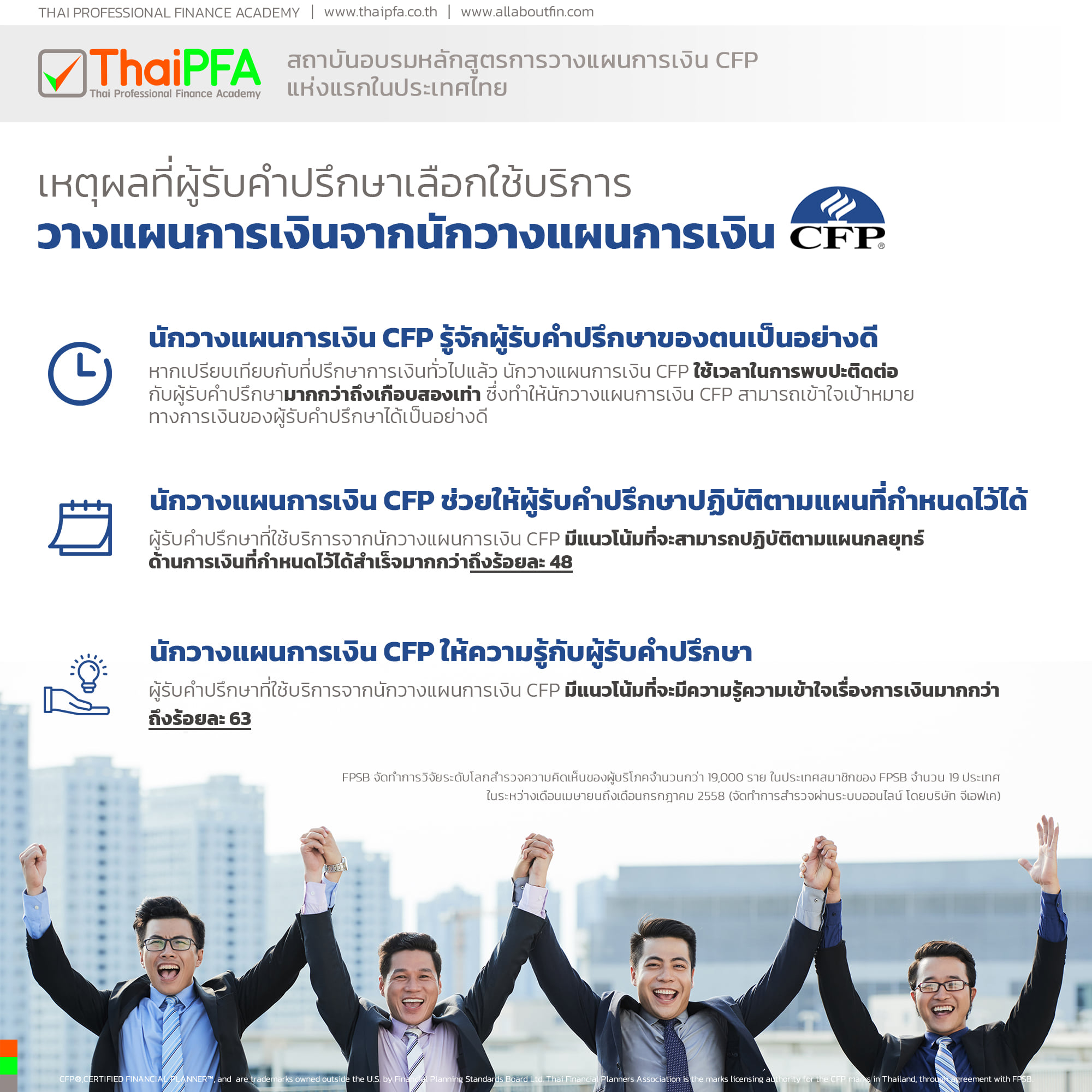 ปิดประตูสู่วิชาชีพนักวางแผนการเงิน CFP กับ หลักสูตรการวางแผนการเงิน CFP ชุดวิชาที่ 1 พื้นฐานการวางแผนการเงิน ภาษี และจรรยาบรรณ 